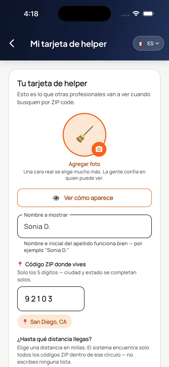 Mi tarjeta de helper