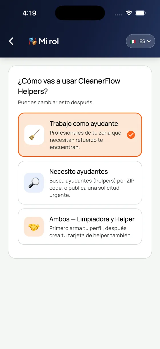 Elegir o cambiar mi rol