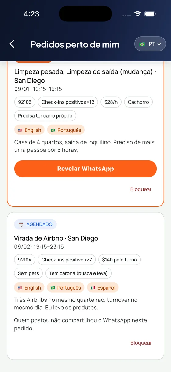 Pedidos perto de mim