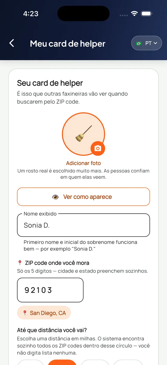Meu card de helper