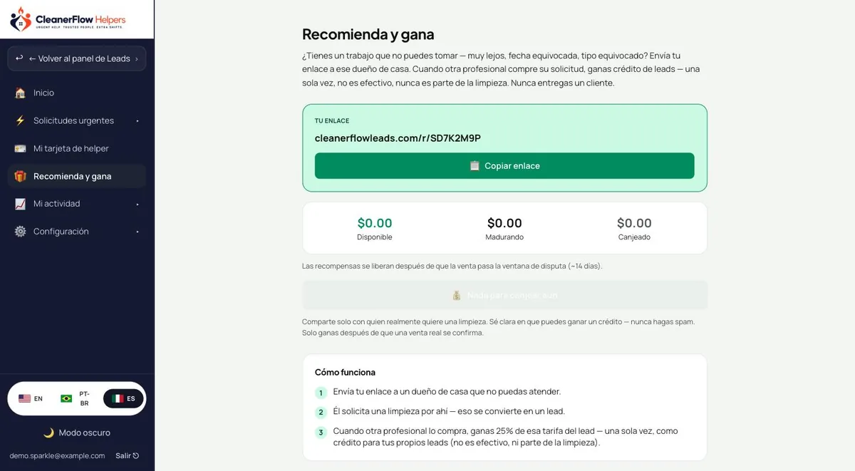 Recomienda y gana con la liga personal y el saldo