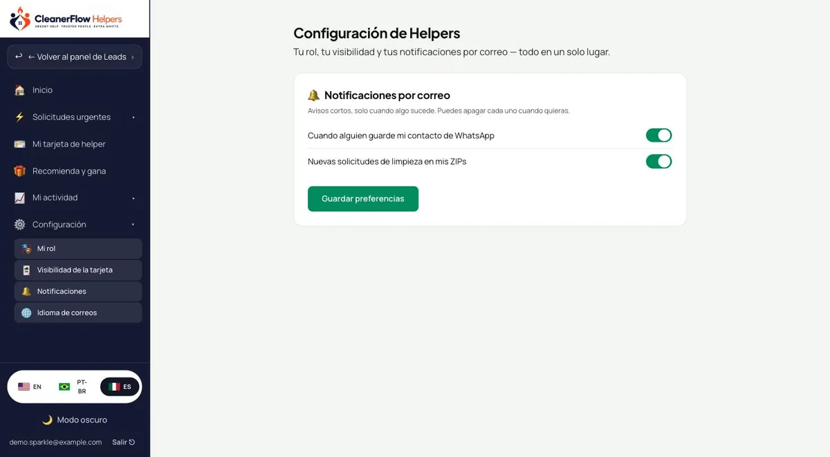 Ajustes de notificaciones