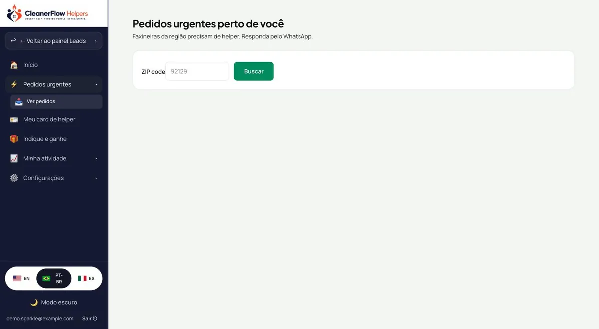 Pedidos urgentes no navegador com a ação de revelar