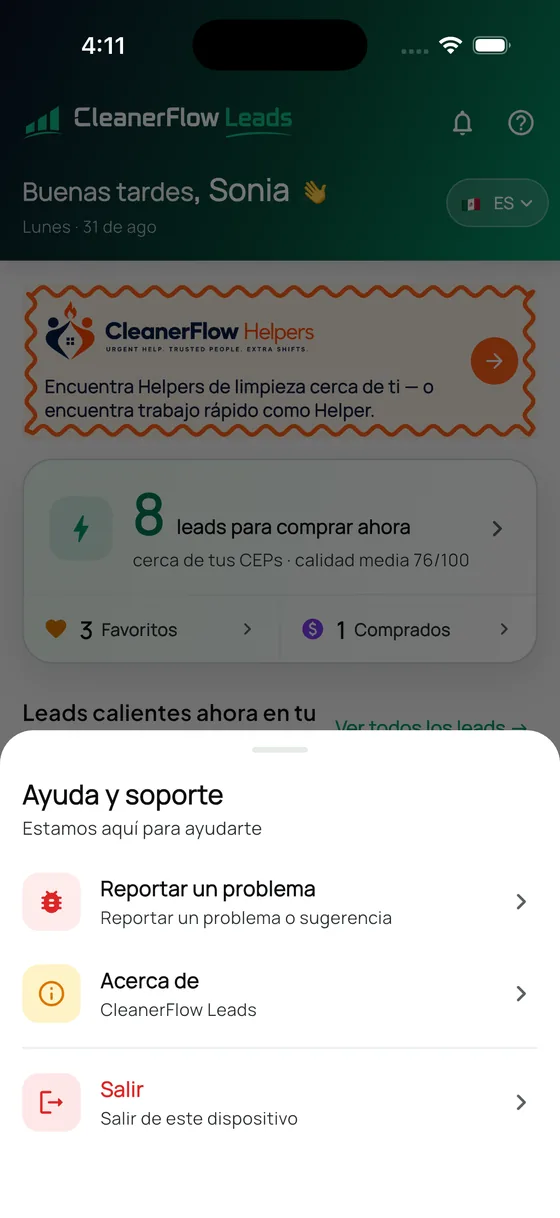 Ayuda y soporte