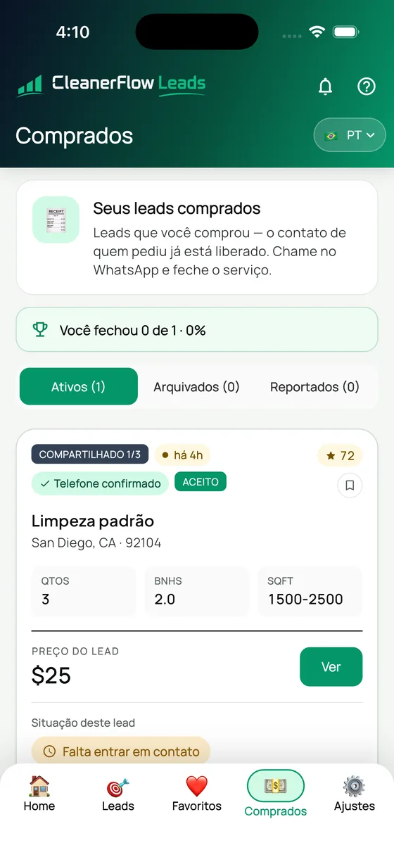 Leads que você já comprou