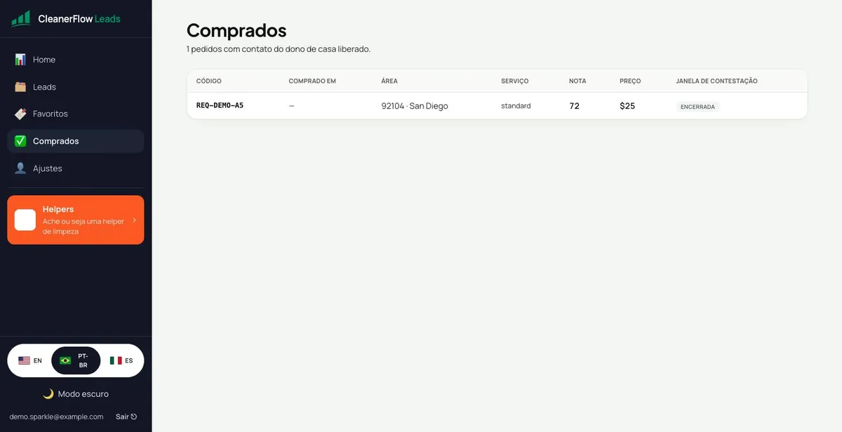 Leads comprados com a coluna de prazo de contestação